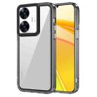 For Realme C55 4G Transparent Acrylic + TPU Shockproof Phone Case(Transparent Black) - 1