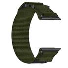 For Apple Watch Series 9 45mm Nylon Hook And Loop Fastener Watch Band(Army Green) - 3