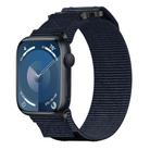 For Apple Watch Series 9 45mm Nylon Hook And Loop Fastener Watch Band(Blue) - 1