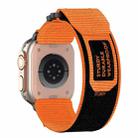 For Apple Watch Ultra 49mm Nylon Hook And Loop Fastener Watch Band(Orange) - 2