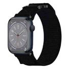 For Apple Watch Series 8 41mm Nylon Hook And Loop Fastener Watch Band(Black) - 1