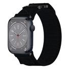 For Apple Watch Series 8 45mm Nylon Hook And Loop Fastener Watch Band(Black) - 1