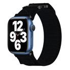 For Apple Watch Series 7 45mm Nylon Hook And Loop Fastener Watch Band(Black) - 1