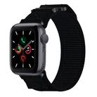 For Apple Watch Series 5 44mm Nylon Hook And Loop Fastener Watch Band(Black) - 1