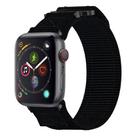 For Apple Watch Series 4 44mm Nylon Hook And Loop Fastener Watch Band(Black) - 1