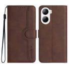 For ZTE Libero 5G IV Heart Pattern Skin Feel Leather Phone Case(Brown) - 1