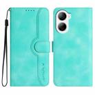 For ZTE Libero 5G IV Heart Pattern Skin Feel Leather Phone Case(Light Blue) - 1