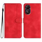 For ZTE Blade A34 Heart Pattern Skin Feel Leather Phone Case(Red) - 1