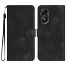 For ZTE Blade A34 Heart Pattern Skin Feel Leather Phone Case(Black) - 1