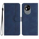 For ZTE Blade A35 Lite Heart Pattern Skin Feel Leather Phone Case(Royal Blue) - 1