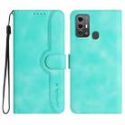 For ZTE Blade A53 Pro Heart Pattern Skin Feel Leather Phone Case(Light Blue) - 1