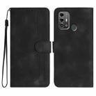 For ZTE Blade A53 Pro Heart Pattern Skin Feel Leather Phone Case(Black) - 1