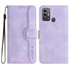 For ZTE Blade A53 Pro Heart Pattern Skin Feel Leather Phone Case(Purple) - 1
