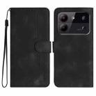 For ZTE Blade A54 Heart Pattern Skin Feel Leather Phone Case(Black) - 1