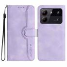 For ZTE Blade A54 Heart Pattern Skin Feel Leather Phone Case(Purple) - 1