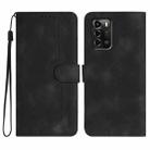 For ZTE Blade A72 Heart Pattern Skin Feel Leather Phone Case(Black) - 1