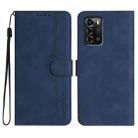For ZTE Blade A72 Heart Pattern Skin Feel Leather Phone Case(Royal Blue) - 1