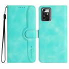 For ZTE Blade A72 5G Heart Pattern Skin Feel Leather Phone Case(Light Blue) - 1