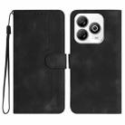 For ZTE Blade A75 4G Heart Pattern Skin Feel Leather Phone Case(Black) - 1