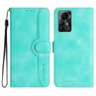 For ZTE Blade V41 Smart Heart Pattern Skin Feel Leather Phone Case(Light Blue) - 1
