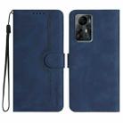 For ZTE Blade V41 Smart Heart Pattern Skin Feel Leather Phone Case(Royal Blue) - 1