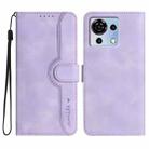 For ZTE Blade V50 Vita Heart Pattern Skin Feel Leather Phone Case(Purple) - 1