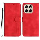 For ZTE Blade V70 Heart Pattern Skin Feel Leather Phone Case(Red) - 1