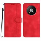For ZTE Fresh 50 Heart Pattern Skin Feel Leather Phone Case(Red) - 1