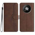 For ZTE Fresh 50 Heart Pattern Skin Feel Leather Phone Case(Brown) - 1