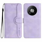 For ZTE Fresh 50 Heart Pattern Skin Feel Leather Phone Case(Purple) - 1