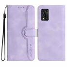 For ZTE Libero 5G II Heart Pattern Skin Feel Leather Phone Case(Purple) - 1