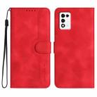 For ZTE Libero 5G III Heart Pattern Skin Feel Leather Phone Case(Red) - 1
