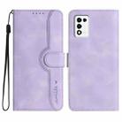 For ZTE Libero 5G III Heart Pattern Skin Feel Leather Phone Case(Purple) - 1