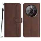 For ZTE nubia Focus Pro Heart Pattern Skin Feel Leather Phone Case(Brown) - 1