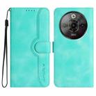 For ZTE nubia Focus Pro Heart Pattern Skin Feel Leather Phone Case(Light Blue) - 1