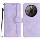 For ZTE nubia Focus Pro Heart Pattern Skin Feel Leather Phone Case(Purple) - 1