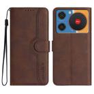 For ZTE nubia Music Heart Pattern Skin Feel Leather Phone Case(Brown) - 1