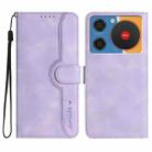 For ZTE nubia Music Heart Pattern Skin Feel Leather Phone Case(Purple) - 1