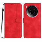 For ZTE nubia Z50S Pro Heart Pattern Skin Feel Leather Phone Case(Red) - 1