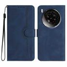 For ZTE nubia Z50S Pro Heart Pattern Skin Feel Leather Phone Case(Royal Blue) - 1