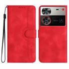 For ZTE nubia Z60 Ultra Heart Pattern Skin Feel Leather Phone Case(Red) - 1