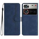 For ZTE nubia Z60 Ultra Heart Pattern Skin Feel Leather Phone Case(Royal Blue) - 1