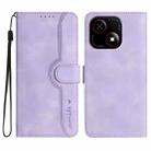 For ZTE Blade A35e 4G Heart Pattern Skin Feel Leather Phone Case(Purple) - 1