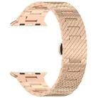 For Apple Watch SE 2023 44mm Twill Stainless Steel Watch Band(Rose Gold) - 3