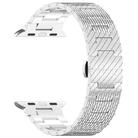 For Apple Watch SE 2023 40mm Twill Stainless Steel Watch Band(Silver) - 3