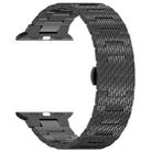 For Apple Watch Series 9 45mm Twill Stainless Steel Watch Band(Black) - 3