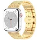 For Apple Watch Series 9 45mm Twill Stainless Steel Watch Band(Gold) - 1