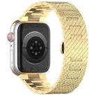 For Apple Watch Series 9 45mm Twill Stainless Steel Watch Band(Gold) - 2