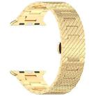 For Apple Watch Series 9 45mm Twill Stainless Steel Watch Band(Gold) - 3