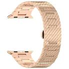 For Apple Watch Series 9 45mm Twill Stainless Steel Watch Band(Rose Gold) - 3